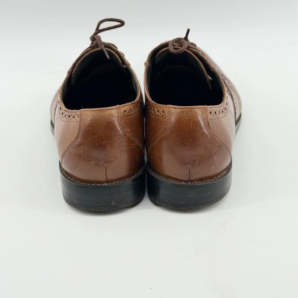 Stacy Adams Mens Brown Leather Wingtip Brogue Oxford Dress Shoes 25014-221